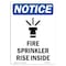 Signmission OSHA Sign, Fire Sprinkler Riser Inside With, 14in X 10in Rigid Plastic, 10" W, 14" L, Portrait OS-NS-P-1014-V-12680 - alternate 1
